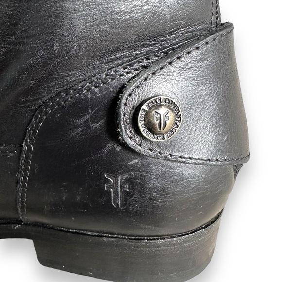 Frye Black Melissa Button Back Zip Black Leather Riding Boots Equestrian Size 6 - Picture 8 of 11